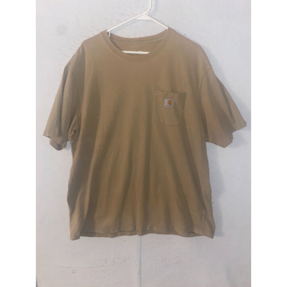 Carhartt Men T-shirt Workwear Basic Jersey Knit Top Tee Tan Beige XL